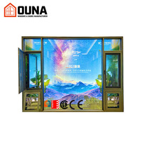 Ventana Abatible de Aleación de Aluminio de Estilo Europeo Moderno OUNA, Doble Acristalamiento, Vidrio Templado, Insonorizada, Eficiente Energéticamente, Certificación CE