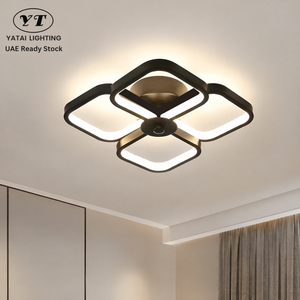 Plafonnier LED moderne géométrique encastré en acrylique et fer 32W, tricolore, haute CRI, pour salon et chambre à coucher - Product Image 1