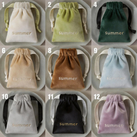 Pochette en velours à cordon personnalisée avec logo estampé, anti-poussière et anti-ternissement, pour montres, bagues et bijoux