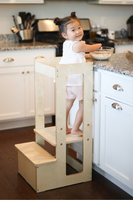 Tabouret d'apprentissage pliable en bois, tour d'apprentissage pour les tout-petits et les enfants