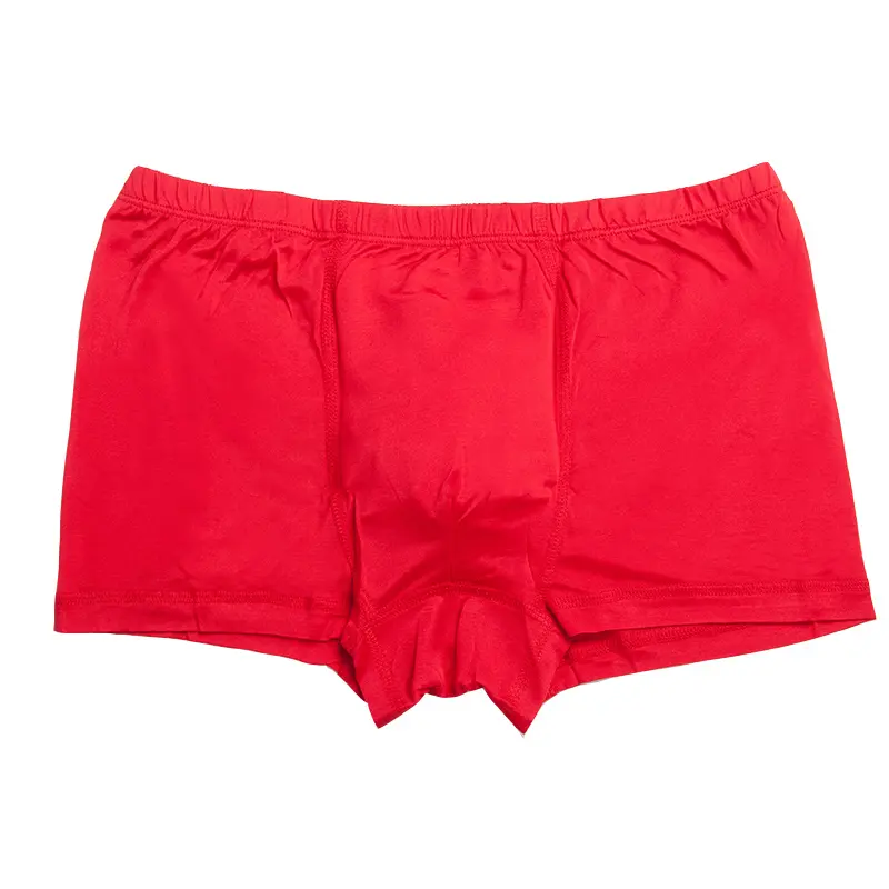 Wholesale valentine gifts red men's boxer short flat Angle underwear breathable quick drying underwear men's silk light lingerie
