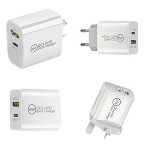 Chargeur USB-C QC3.0 à charge rapide 20W PD, chargeur de téléphone 2 en 1 à double port, câble de type C, chargeur rapide et adaptateur - Product Image 1