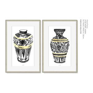 Cuadro de porcelana pintada a mano de estilo tradicional chino, cuadro de lona azul y <span class=keywords><strong>blanca</strong></span>, pintura para decoración de pared interior del hogar - Product Image 2
