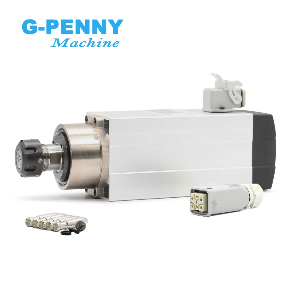 Gpenny 2.2kw er25 làm mát bằng không khí trục chính 220V/380V không có mặt bích 4 cái bóng gốm bearigs CNC gỗ làm việc động cơ trục chính