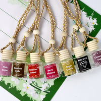 Diffuseur de parfum pour voiture, flacon en verre suspendu, avec 18 senteurs, pour rétroviseur.
