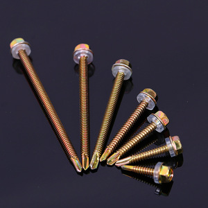 Ốc Vít Tek Mạ Kẽm Màu Vàng Lợp Mái Ốc Vít Tự Khoan Đầu Lục Giác Hình Lục Giác Đài Loan - Product Image 5