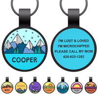 Colliers d'identification personnalisés de luxe pour chiens, en silicone durable, avec code QR gravé, motif imprimé, pendentif personnalisé pour la sécurité des chiens et des chats