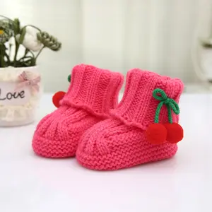 CX-SHOES-15 вязаный свитер для младенцев детей девочек зимняя теплая детская обувь ручной работы