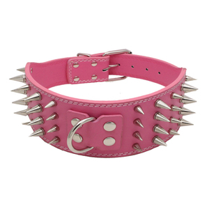 Accesorios para Mascotas al por Mayor, Collares Personalizados para Perros con Doble Lona y Cuero PU con Púas - Product Image 3