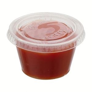 Couvercles Souffle Lids 3.25 Oz pour portions individuelles en plastique transparent jetable avec coupelles pour sauces/dips/assaisonnements - Product Image 3