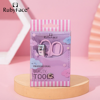 Ensemble de manucure RubyFace 4 pièces pour femmes et hommes, coupe-ongles en acier inoxydable, ensemble d'outils de manucure portable