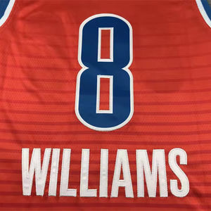 เสื้อเจอร์ซีย์บาสเก็ตบอลแบบอเมริกัน #8 jalen Williams สีขาวดำส้ม2024ขายส่งใหม่ - Product Image 2
