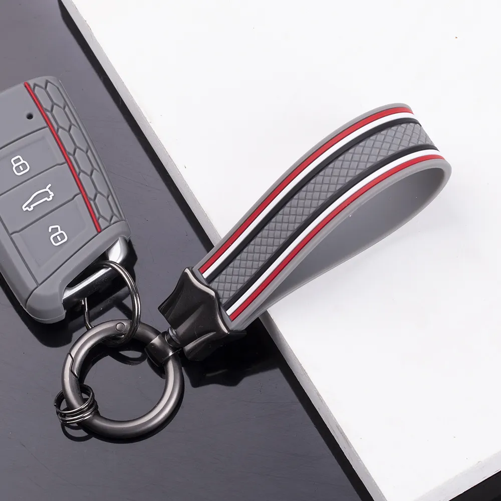 कस्टम लोगो स्मारिका उपहार नरम लक्जरी फैशनेबल सिलिकॉन कार कुंजी श्रृंखला