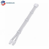 Kabel Ekstensi Daya Berselubung 24Pin ATX CPU 8Pin 4+4Pin Kartu Grafis GPU PCIe 8-Pin 6+2Pin GPU 6Pin untuk Motherboard Putih Penuh
