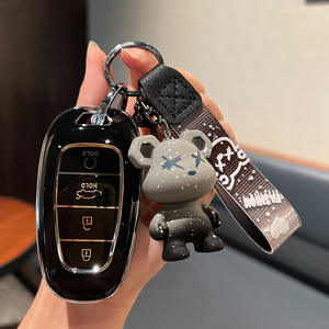 2026 TPU 4 boutons Accessoires automobiles Porte-clés Housse de clé de voiture pour Hyundai <span class=keywords><strong>Santa</strong></span> <span class=keywords><strong>Fe</strong></span> Tucson <span class=keywords><strong>2022</strong></span> NEXO NX4 Atos <span class=keywords><strong>Prime</strong></span> - Product Image 2