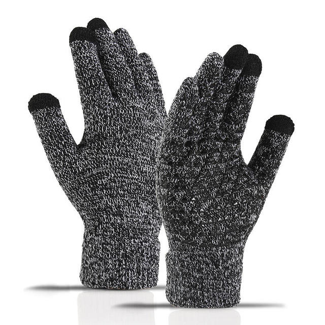 Touchscreen Gloves for Men and Women, Winter, Fleece-Lined, Thickened, Cycling and Outdoor Knitted Non-Slip Warm Gloves