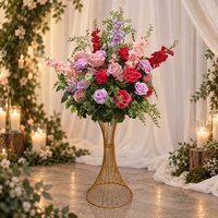 40cm/80cm Bunga Sutra Mawar Pink Hydrangea Baby's Breath Buatan untuk Dekorasi Meja Pernikahan, Ide Latar Belakang, Hiasan Lorong, Bola Bunga