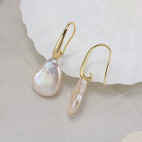 Boucles d'oreilles pendantes en perles baroques, bijoux en argent sterling 925 plaqué or 18 carats, élégantes, faites à la main, pour femmes, mariage, mariée, luxe, qualité supérieure