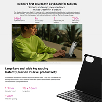 Clavier d'origine Redmi Pad Pro 64/65 Disposition du clavier 760h Ultra-longue autonomie BT5.2 Touche de raccourci Fn Combo pour Redmi Pad Pro