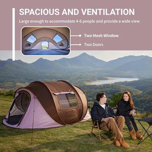 Tente de camping instantanée OEM pour 2 à 6 personnes, imperméable, facile à installer, abri en dôme portable avec sac de transport pour la randonnée en plein air et les voyages - Product Image 6