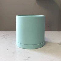 Kit de pot de fleurs en céramique rouge simplifié moderne Pot succulent en terre cuite cylindrique avec trou de drainage pour soucoupe plantes utilisation dans le jardin