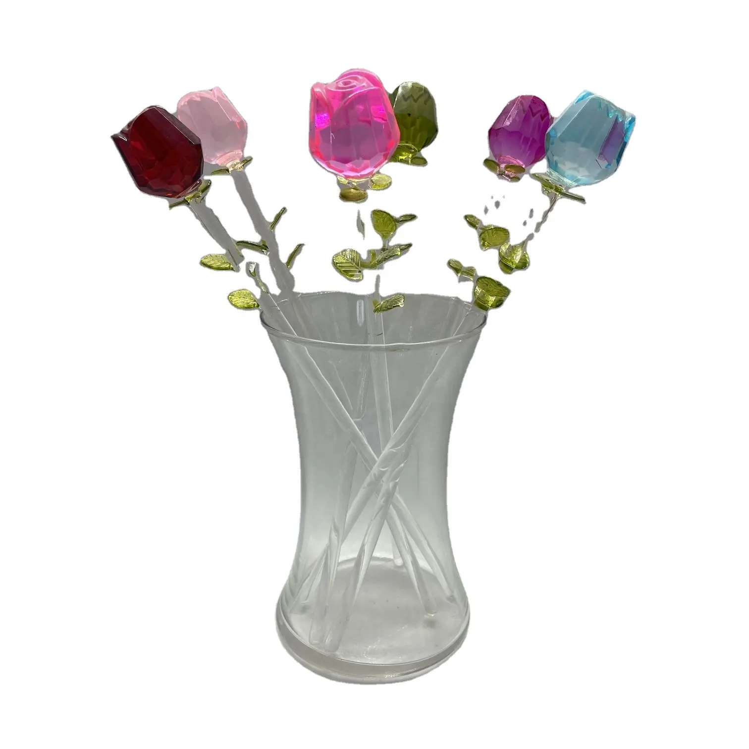Bestseller-Set mit 3 Glasvasen für Heimdekoration Glasgepresste Vase