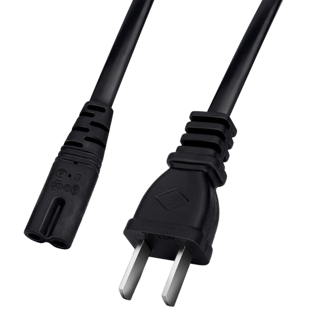 EU 2 Pin Plug to IEC C7 Power Cord European Figure 8 Mains Cable CEE 7/16 AC Lead for Samsung LG TV PS5 Laptop Printer VDE