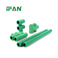 Raccords de tuyauterie PPR verts IFAN 20-110 mm, haute résistance aux chocs, résistants au gel pour la construction hivernale, raccords de tuyauterie PPR pour la plomberie