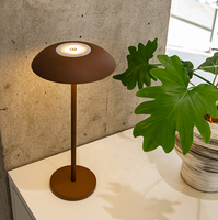 Lampe de Chevet LED Tactile Marron Champignon, 3 Températures de Couleur, Intensité Réglable, Rechargeable, Sans Fil, Portable, USB, pour Bar
