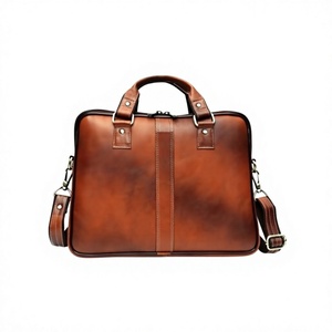 Fashionable 100% Genuine Leather Eco-Friendly Durable <b>Laptop</b> Messenger Bag Strong Handles Lightweight Waterproof Large Capacity - Product Image 6