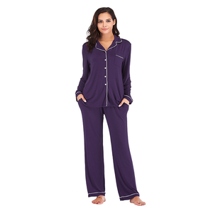 Set <span class=keywords><strong>Pigiama</strong></span> da <span class=keywords><strong>Donna</strong></span> all'Ingrosso in <span class=keywords><strong>Modal</strong></span>, Abbigliamento da Notte e Loungewear, Pigiami Morbidi a Maniche Lunghe in Cotone Personalizzato da <span class=keywords><strong>Donna</strong></span> - Product Image 2