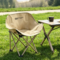 Chaise de camping pliante portable d'extérieur, mini chaise lune, structure en acier carbone, tissu Oxford double couche 600D pour enfants