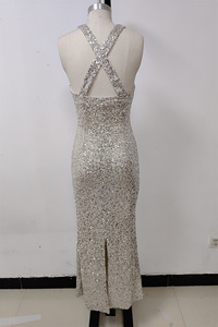 Phụ Nữ Thanh Lịch Của Đảng Ăn Mặc Chất Lượng Cao Sexy Spaghetti Dây Đeo Rắn Sàn Chiều Dài Backless In Kỹ Thuật Số Đồng Bằng Nhuộm - Product Image 5