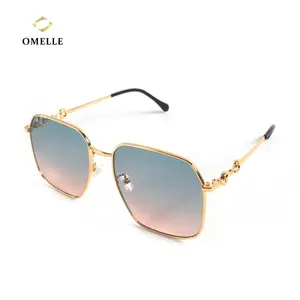 Мужские металлические солнцезащитные очки OMELLE, дизайнерские очки с логотипом США