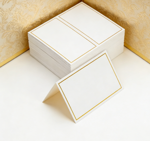 Biglietti Segnaposto Vuoti con Bordo in Lamina Dorata, Stampa Offset, per Segnaposto Riservati, Tende e Segnaposto per Allestimenti Tavoli Matrimoni e Baby Shower - Product Image 3