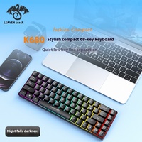 Clavier mécanique sans fil 68 touches RGB, interrupteurs rouges remplaçables à chaud, clavier de jeu compact, design coloré et modulable, OEM pour le bureau