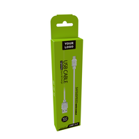 Boîte d'emballage pour câble USB, boîte de vente au détail pour câble de données USB, boîte en papier vide écologique pour pièces de produits électroniques