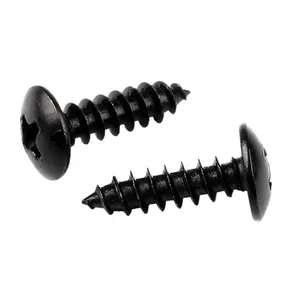 Grade Class Carbon Steel 4.8 8.8 10.9 12.9 Black Oxide Cadmium Plated Cross Recessed Round Head Wood Tapping Screw DIN7996
