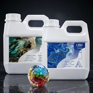 Resina Epoxi LEQU Happy And Fun de 35.2oz, Transparente, Ideal para Principiantes, Adhesivo AB para Moldeo de Manualidades en Pequeños Lotes - Product Image 1