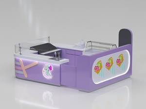 Tím ngọt ngào thực phẩm kiosk hiện đại Mall phổ biến Waffle tủ trưng bày cá tính nhu cầu tùy chỉnh <span class=keywords><strong>Pancake</strong></span> đứng - Product Image 5