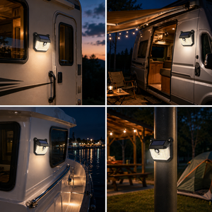Lampe solaire magnétique pour porche de camping-car, détecteur de mouvement, étanche IP65, applique murale LED extérieure pour auvent de caravane - Product Image 5