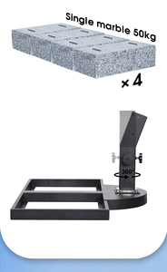 Base de granit de 50kg pour parapluies de patio en porte-à-faux grandes bases de <span class=keywords><strong>parasol</strong></span> <span class=keywords><strong>gris</strong></span> poids supplémentaire bases de marbre Parasols parapluies extérieurs - Product Image 6