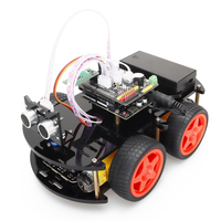 Kit de Coche Robótico 4WD Tscinbuny ZYC0039 con Control Remoto Inalámbrico, Evitación de Obstáculos Ultrasónica, Placas Educativas Gráficas para Makers