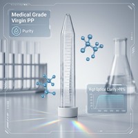 Tube à centrifuger jetable de 15ml en plastique de laboratoire dans un sac stérile sans impression