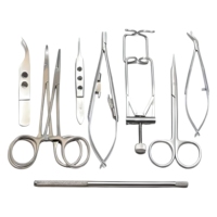 Kit d'instruments chirurgicaux ophtalmologiques pour la vitrectomie de la cataracte, la blepharoplastie et la chirurgie des paupières, en acier inoxydable allemand réutilisable
