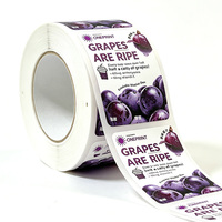 Rouleaux d'autocollants personnalisés en vinyle imperméables pour aliments et boissons, logos de marques, étiquettes rondes pour les boîtes de thé au lait et de restauration rapide