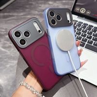 Luxe verborgen gaasstructuur magnetische hoes compatibel met iPhone 18 17 Pro Max metalen camera frame cover