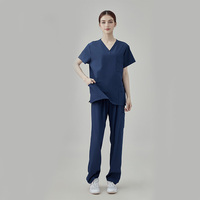 Chemise de gommage extensible à la mode de couleur foncée personnalisable chemisier médical tissé pour uniforme clinique dentaire avec logo