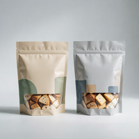 Sacs d'emballage alimentaire refermables en aluminium argenté avec logo personnalisé, pour thé, café, en-cas
