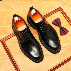 Haut de gamme sur mesure nouvelle plate-forme de robe formelle d'affaires chaussures de mariage pour hommes en cuir véritable à bout rond - Product Image 4